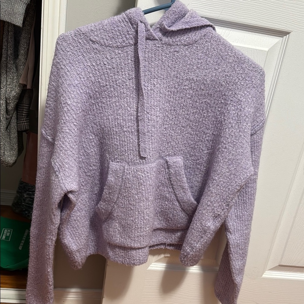 Frank and Oak Cozy Purple Knit Hoodie